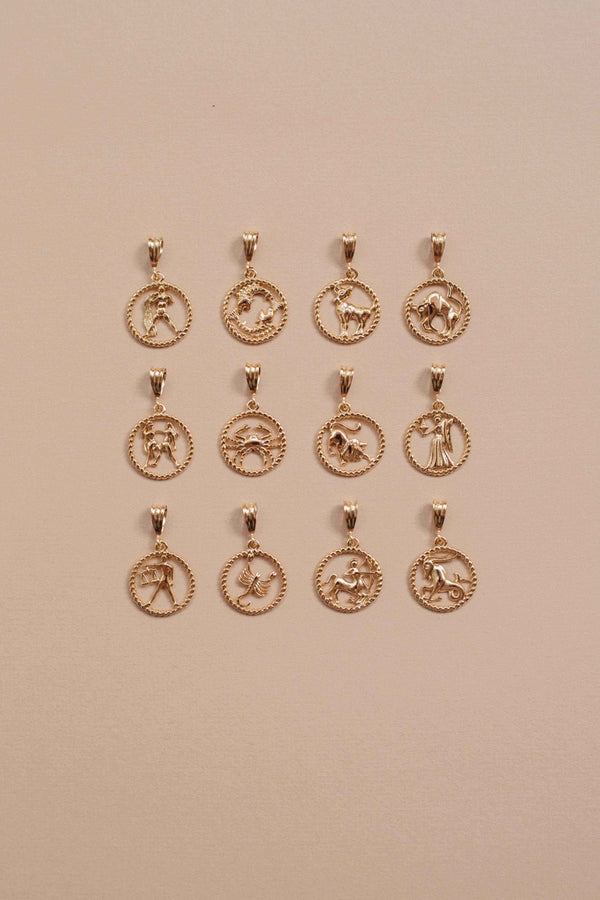 Gold Zodiac Sign Necklace Charm Capricorn (Steenbok)