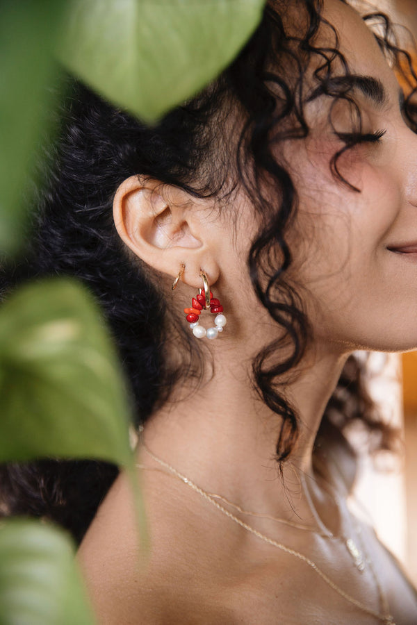 Coral Moon Chunky Hoop