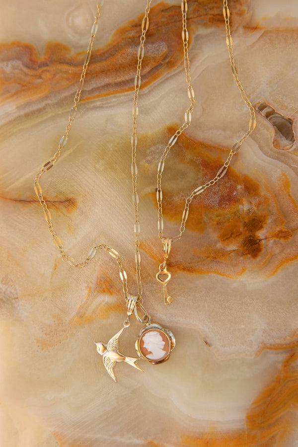 Gold Filled Key Necklace Charm