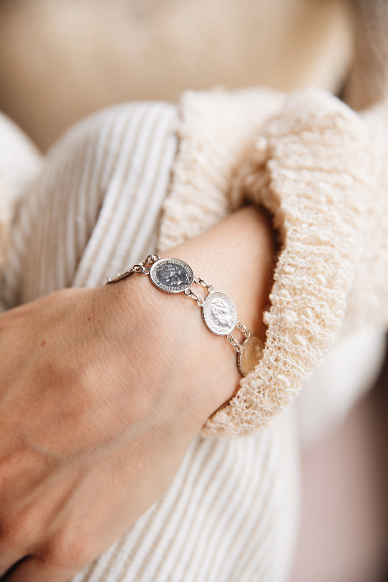 Silver Coin Bracelet