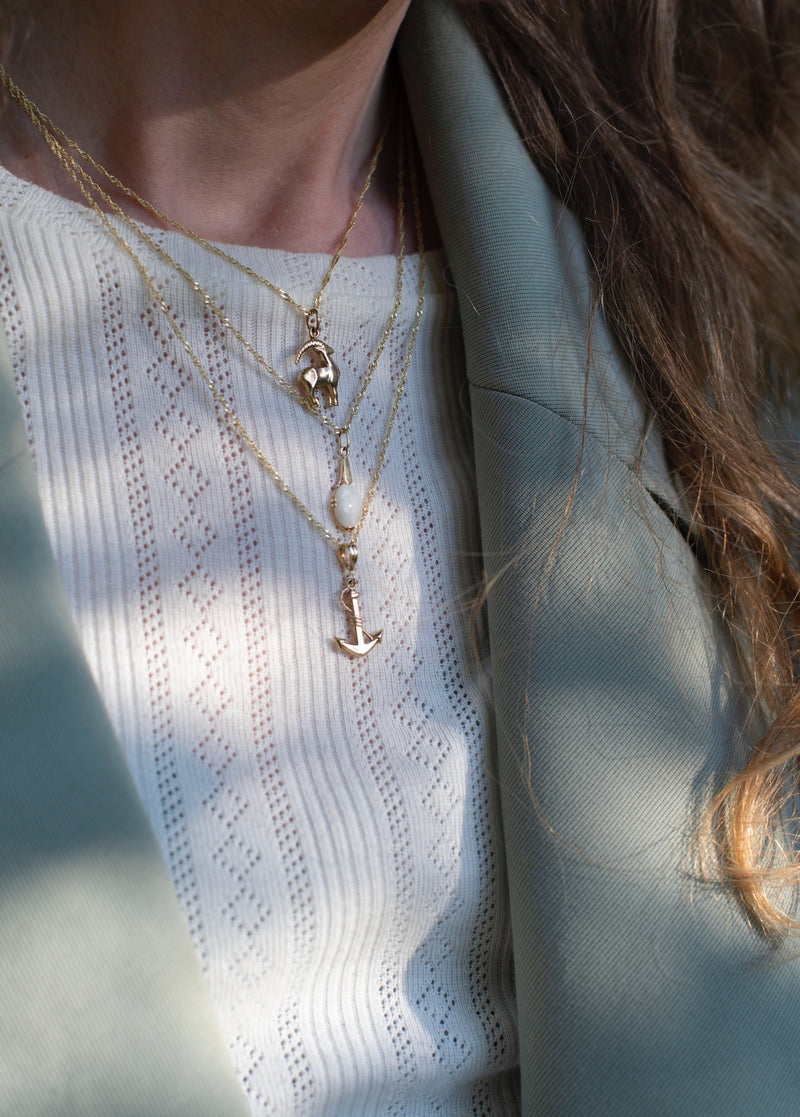 14K Opal Necklace Charm