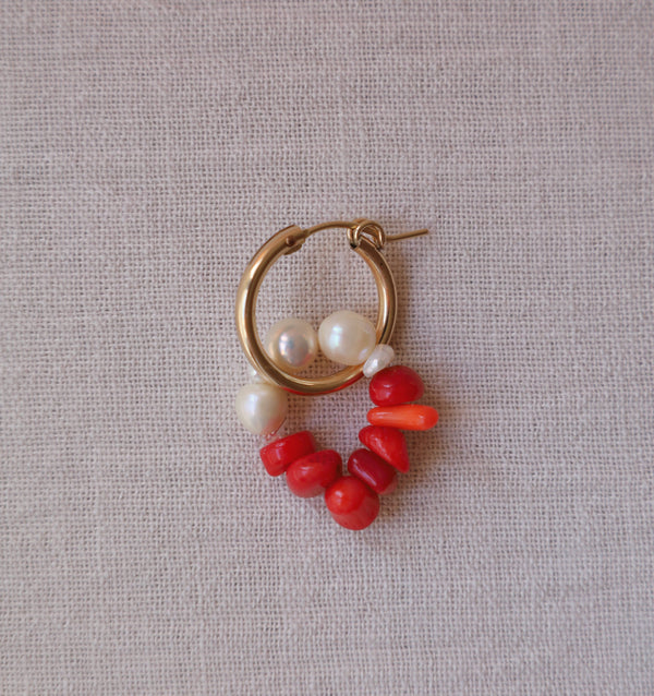 Coral Moon Chunky Hoop