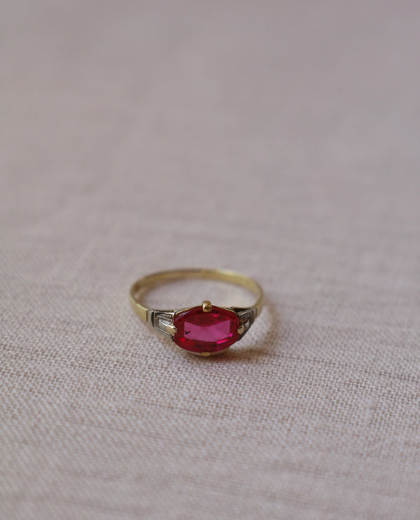 14K Gold Ruby Sparkle Ring