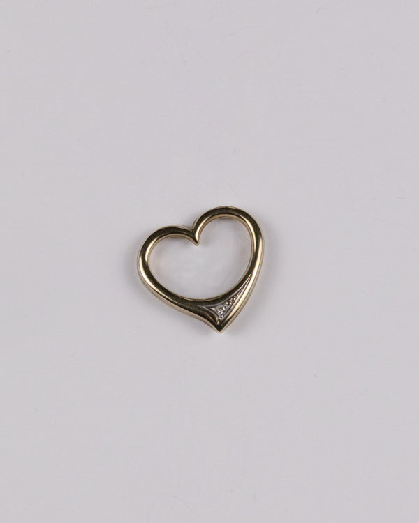 8K GOLD DIAMOND OPEN HEART CHARM