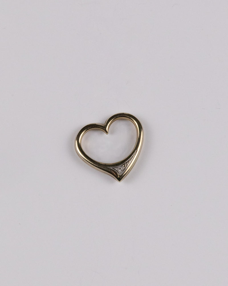 8K GOLD DIAMOND OPEN HEART CHARM