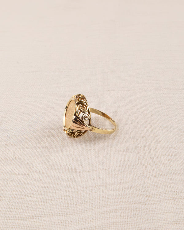 14K YELLOW GOLD COIN RING