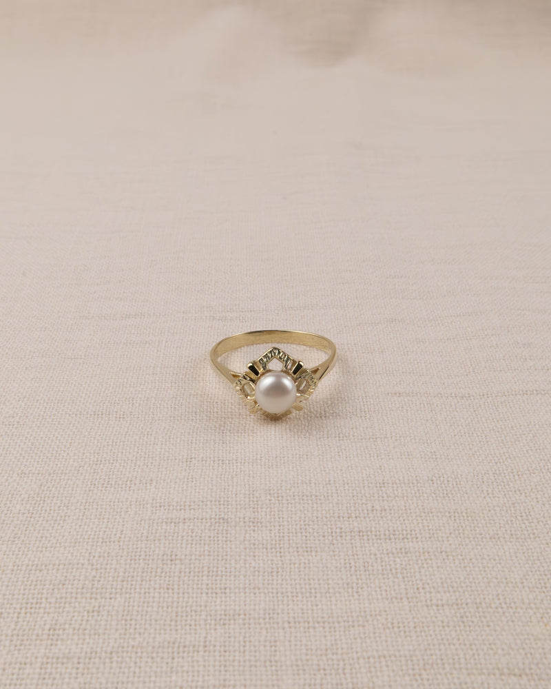 14K Pearl Deco Ring