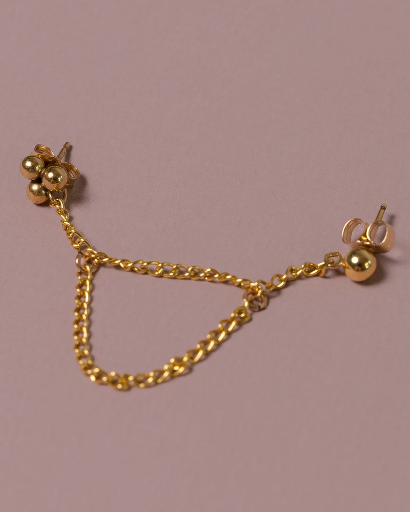 GOLD DOUBLE CHAIN DOUBLE EARSTUD