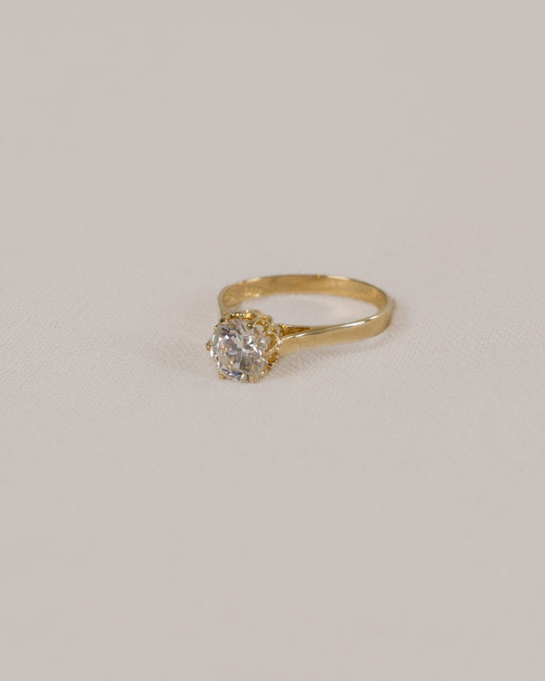 14K yellow gold and Zirkonia ring