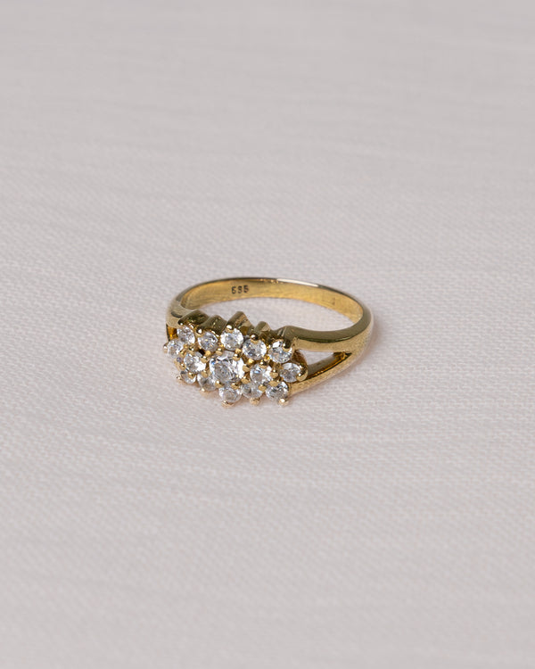 14K yellow gold zirkonia ring