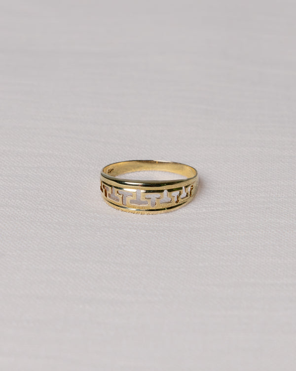 14K  yellow gold Greek ring