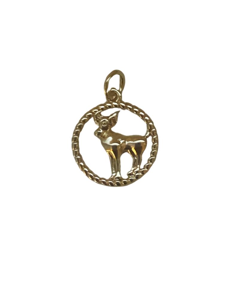 Gold Zodiac Sign Necklace Charm Aries (Ram)