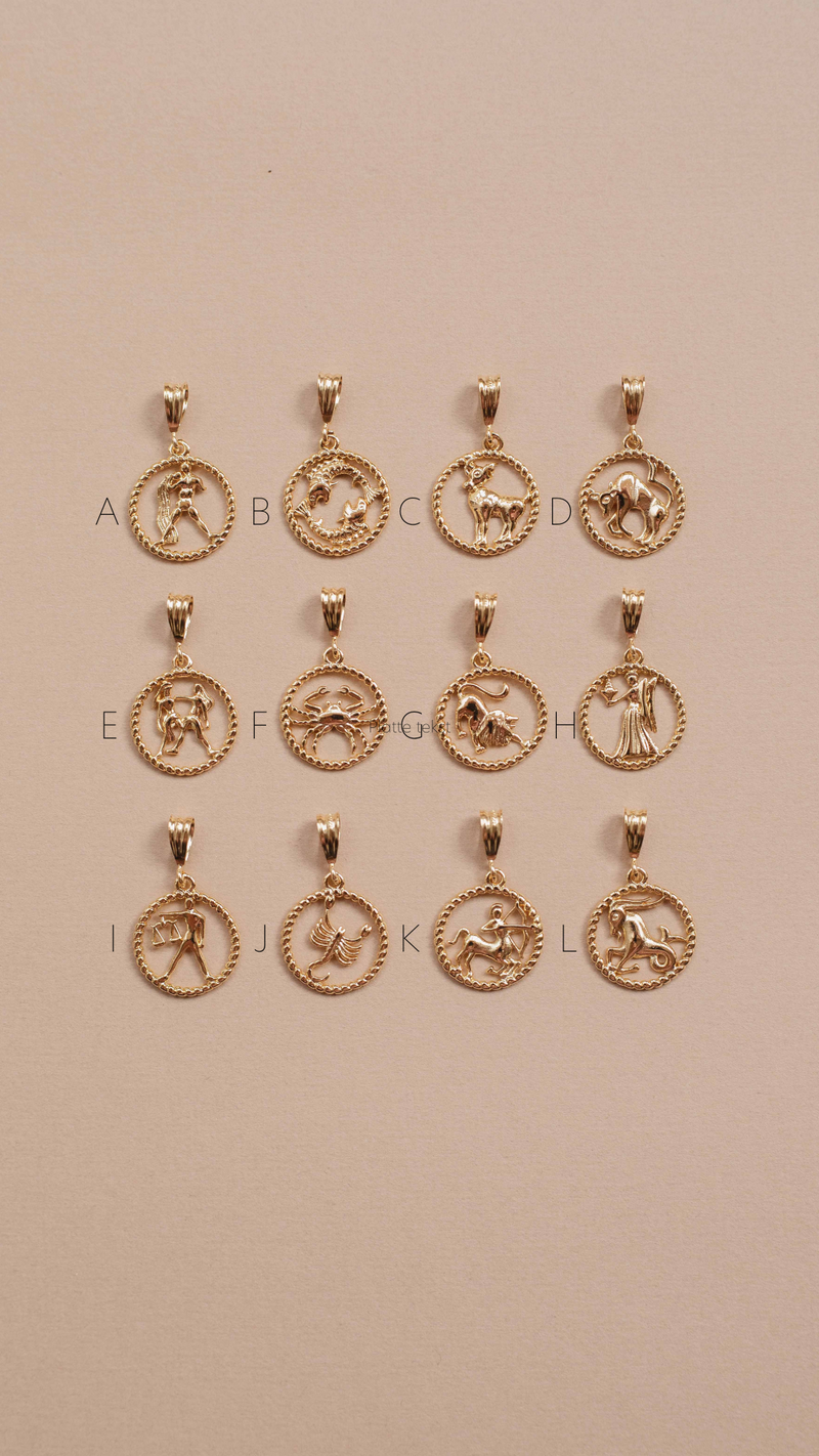 Gold Zodiac Sign Necklace Charm Sagittarius (Boogschutter)