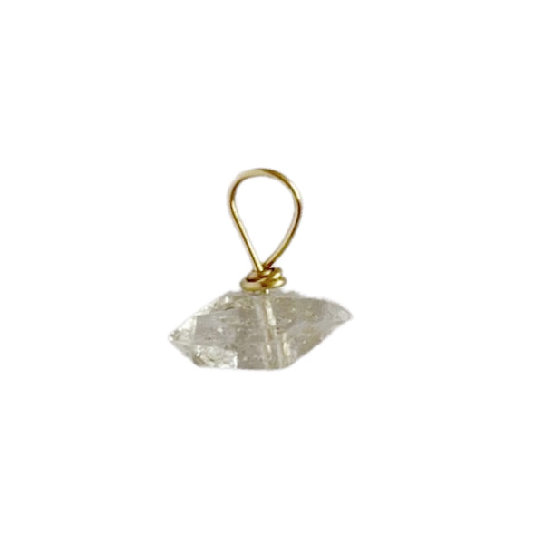 GOLD EARRING CHARM BIG DIAMANT