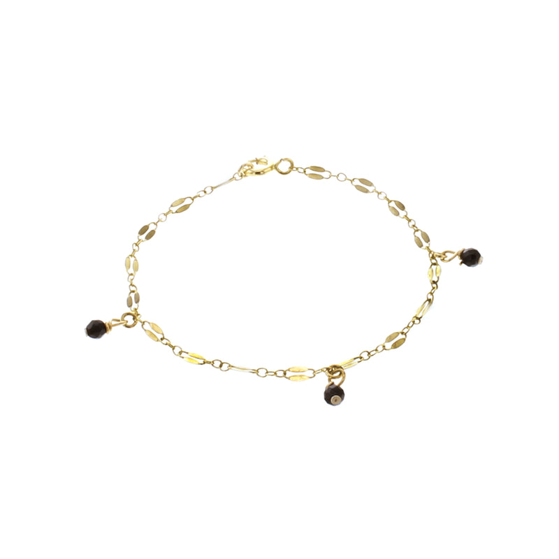 GOLD MIDNIGHT THREE ONYX BRACELET // ANKLET