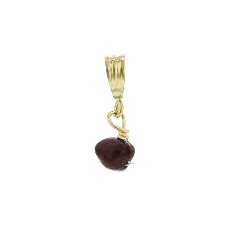 GOLD NECKLACE CHARM JANUARY GARNET