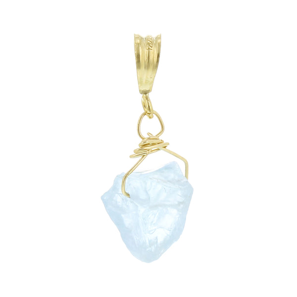 GOLD NECKLACE CHARM MARCH AQUAMARINE