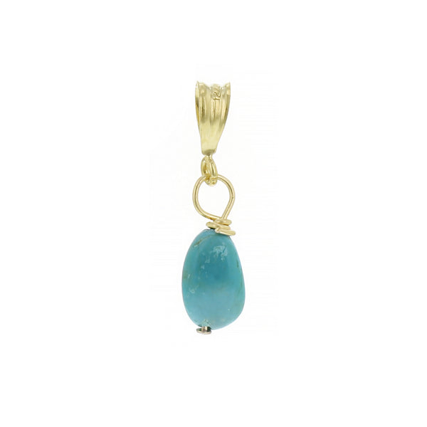 GOLD NECKLACE CHARM DECEMBER TURQUOISE