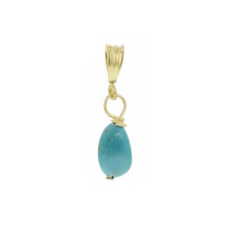 GOLD NECKLACE CHARM DECEMBER TURQUOISE