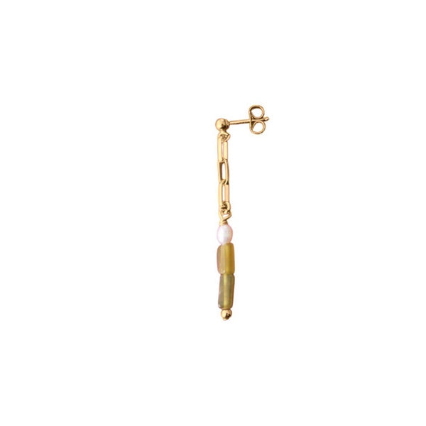 GOLD EARDROP LEMON JADE