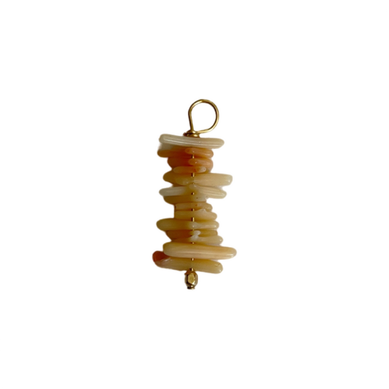 GOLD EARRING CHARM MULTI CORAL