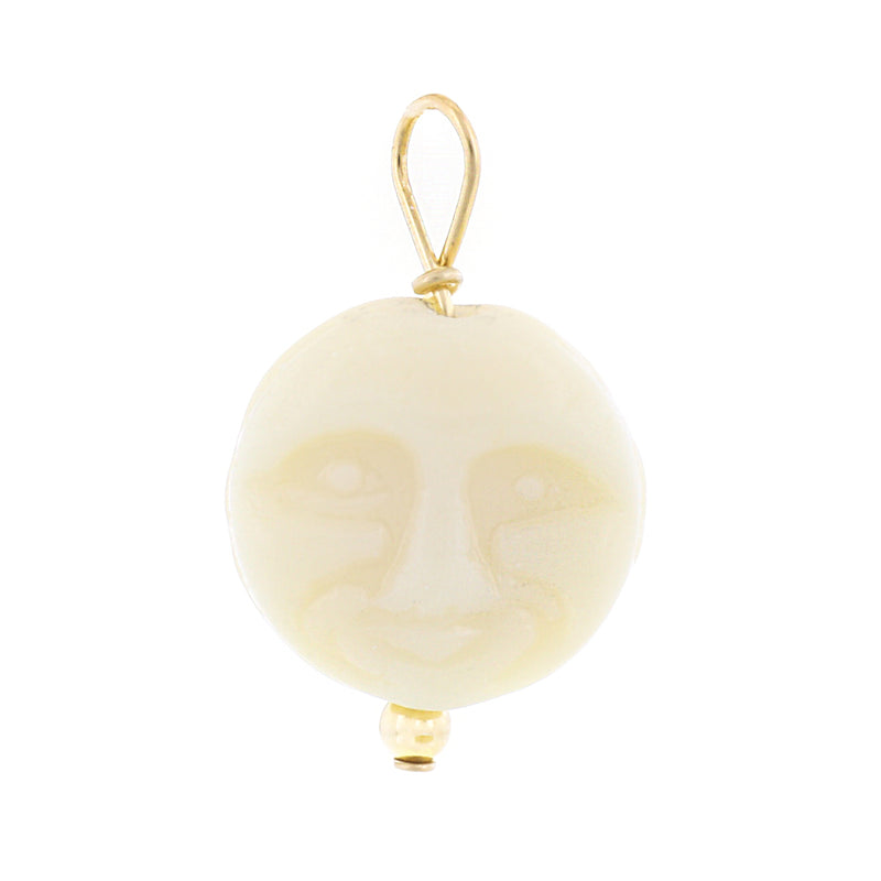 GOLD EARRING CHARM MOONFACE