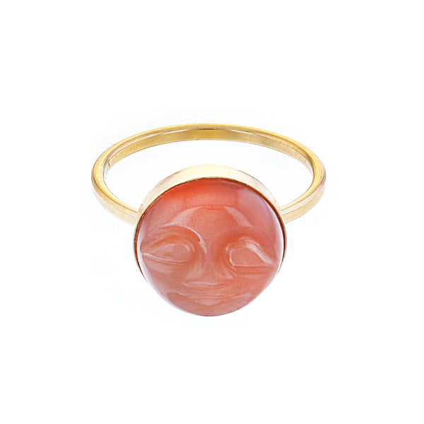 GOLD PEACHY MOON RING