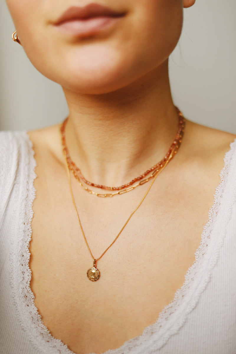 GOLD SUNNY SUNSTONE NECKLACE