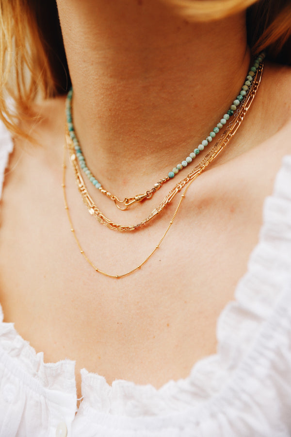 GOLD TURQUOISE NECKLACE