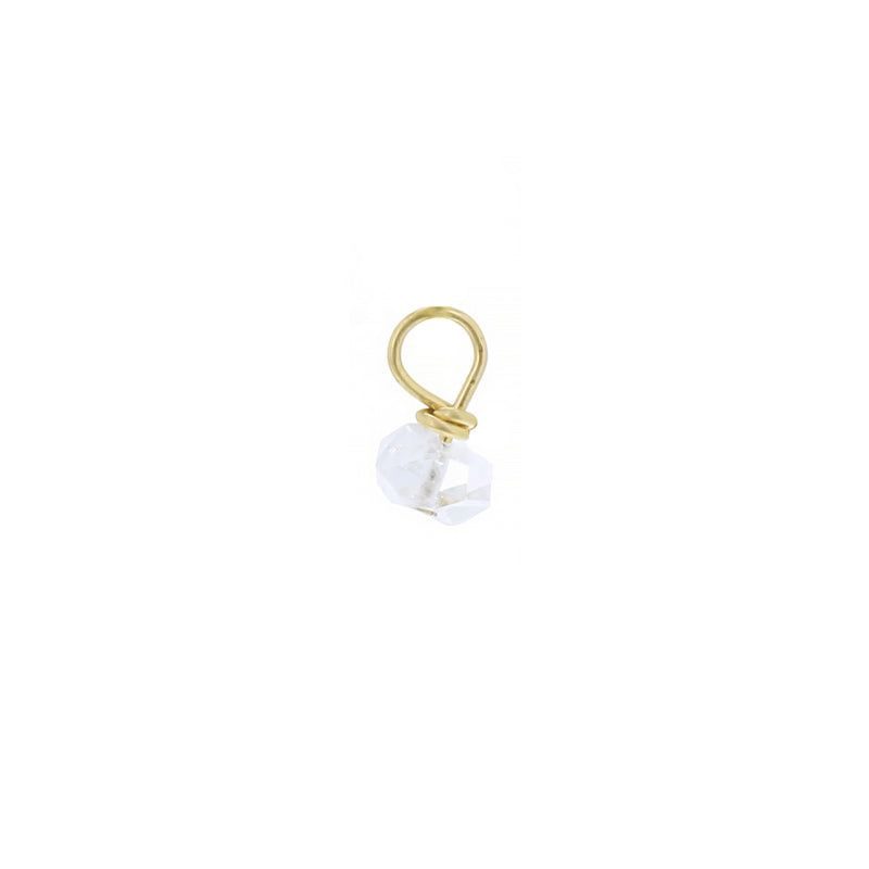 GOLD EARRING CHARM APRIL DIAMOND