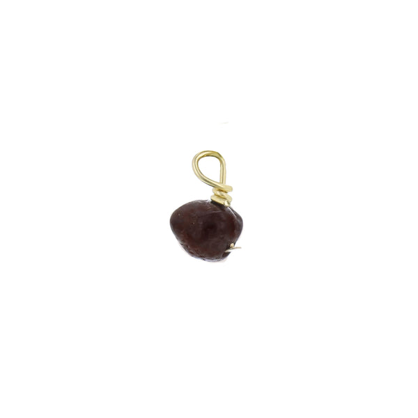 GOLD EARRING CHARM JANUARY GARNET