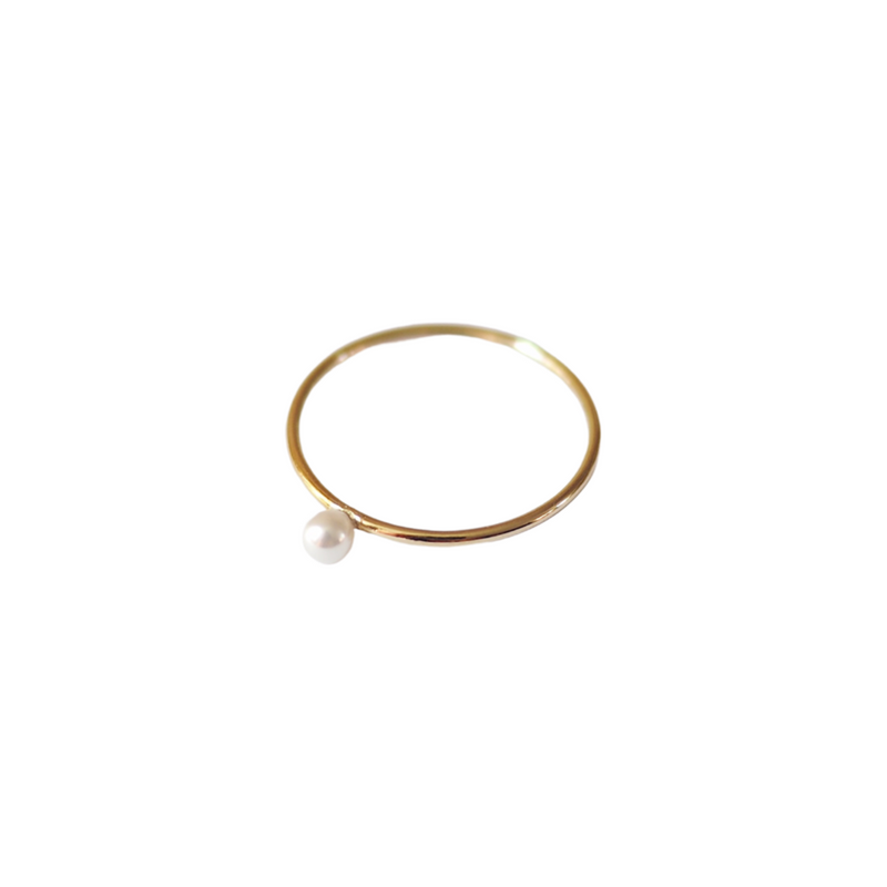 GOLD ARIEL PEARL RING