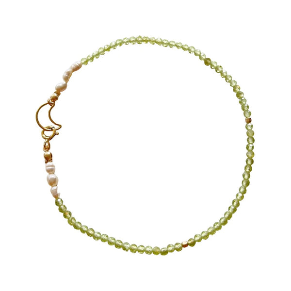 GOLD PERIDOT PEARL BRACELET // ANKLET