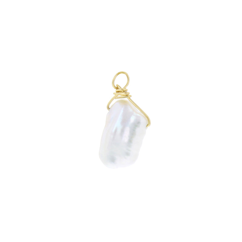 GOLD EARRING CHARM JUNE PEARL