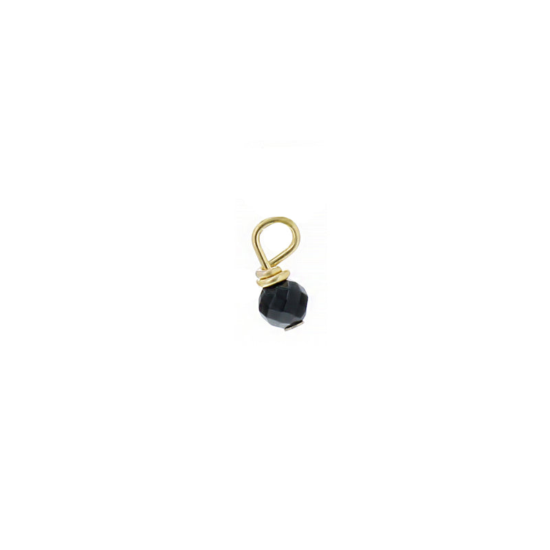 GOLD EARRING CHARM ONYX