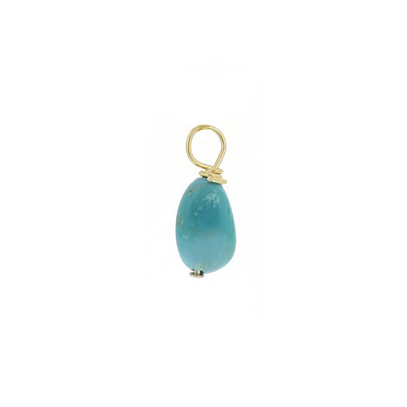 GOLD EARRING CHARM DECEMBER TURQUOISE